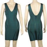 Sexy V-Neck Bandage Dress Deep Green