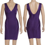 Sexy V-Neck Bandage Dress Purple