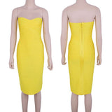 Strapless Mid-Calf Bandage Dress